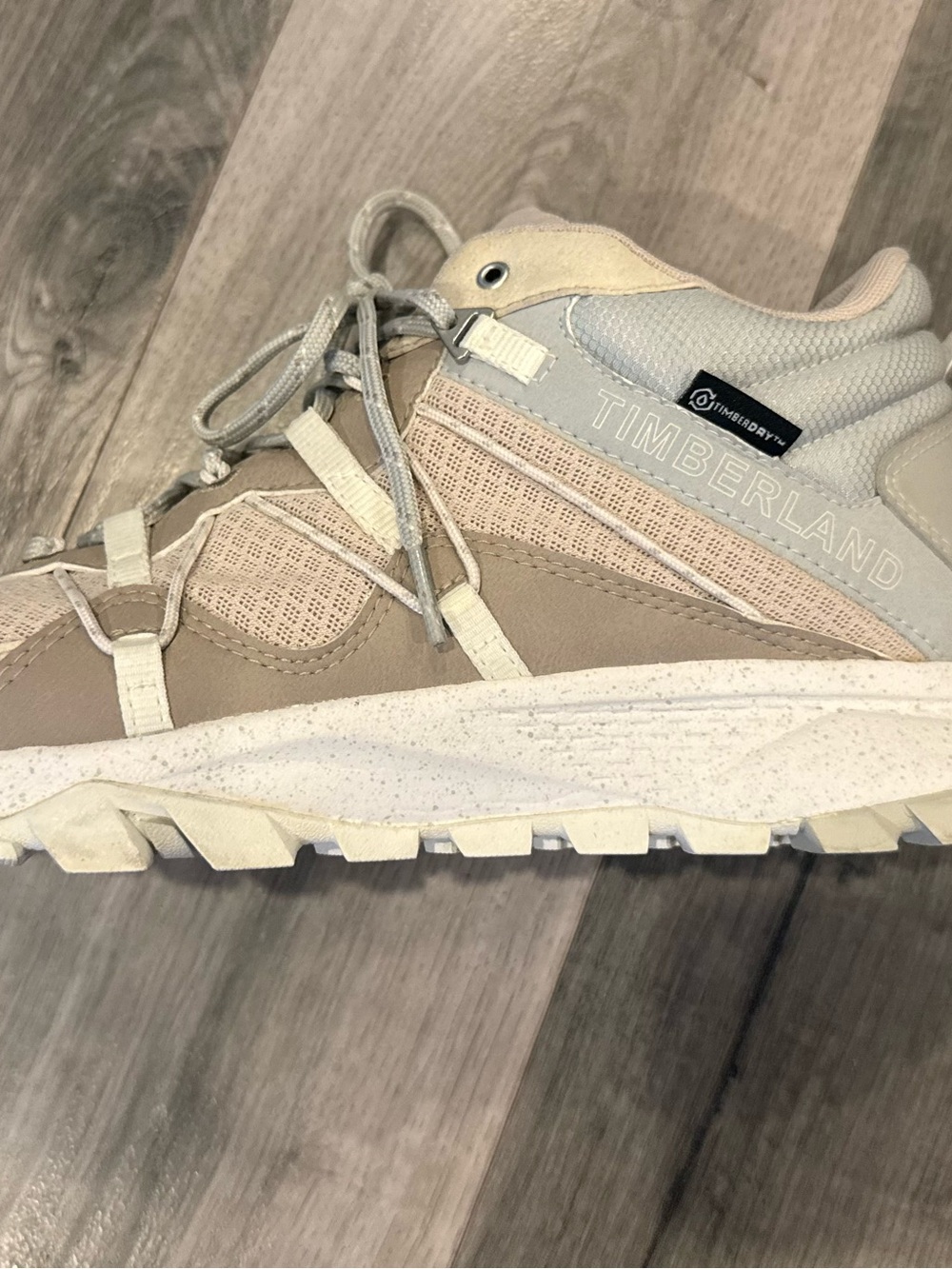 Timberland Women’s Lincoln Peak Waterproof Grey and Beige Hiking Sneaker